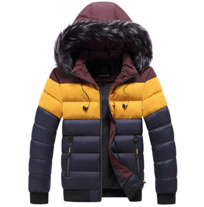 Topla pamučna jakna s jednim kopčanjem Ležerna debela topla jakna s kapuljačom Muški zimski debeli kratki kaput za mlade