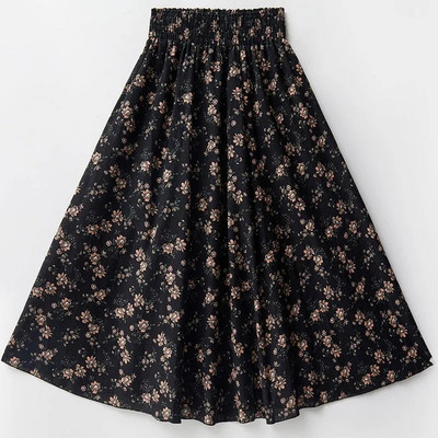 Imprimare de primăvară toamnă Plus Size 4xl fuste lungi pentru femei moda coreeană fustă elastică cu talie înaltă fuste casual elegante fuste