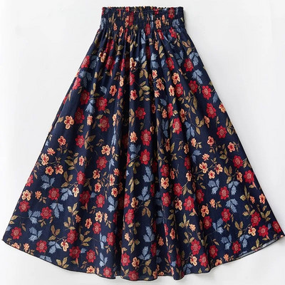 Imprimare de primăvară toamnă Plus Size 4xl fuste lungi pentru femei moda coreeană fustă elastică cu talie înaltă fuste casual elegante fuste