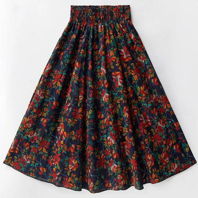 Imprimare de primăvară toamnă Plus Size 4xl fuste lungi pentru femei moda coreeană fustă elastică cu talie înaltă fuste casual elegante fuste