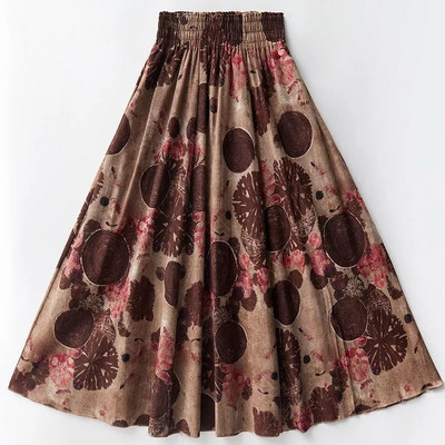 Imprimare de primăvară toamnă Plus Size 4xl fuste lungi pentru femei moda coreeană fustă elastică cu talie înaltă fuste casual elegante fuste