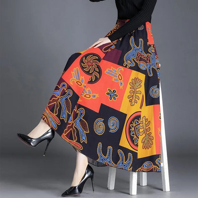 Imprimare de primăvară toamnă Plus Size 4xl fuste lungi pentru femei moda coreeană fustă elastică cu talie înaltă fuste casual elegante fuste