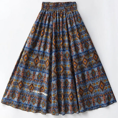 Imprimare de primăvară toamnă Plus Size 4xl fuste lungi pentru femei moda coreeană fustă elastică cu talie înaltă fuste casual elegante fuste