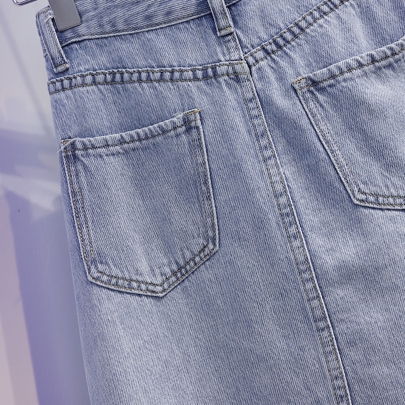 Fusta de blugi cu talie înaltă pentru femei, vară, cu desfășurare, fuste lungi cu linie în formă de A, mai marime, 5xl, subțire, îmbrăcăminte la șold, îmbrăcăminte de stradă, ocazională, cu blugi.