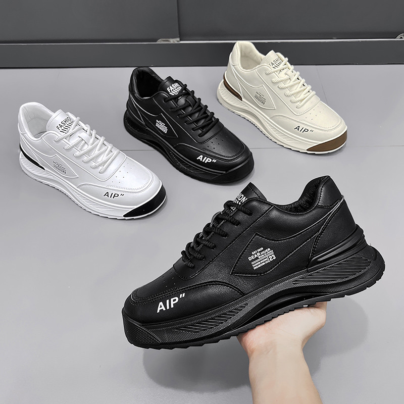 Paprasti balti vyriški batai 2023 m. ruduo Nauji storapadžiai karštai parduodami ūgį didinantys universalūs studentų sportiniai sportbačiai sportbačiai