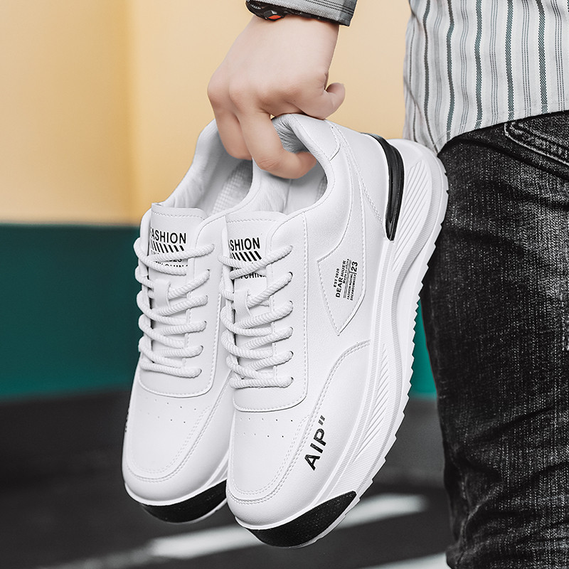 Paprasti balti vyriški batai 2023 m. ruduo Nauji storapadžiai karštai parduodami ūgį didinantys universalūs studentų sportiniai sportbačiai sportbačiai