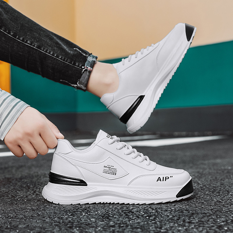 Paprasti balti vyriški batai 2023 m. ruduo Nauji storapadžiai karštai parduodami ūgį didinantys universalūs studentų sportiniai sportbačiai sportbačiai