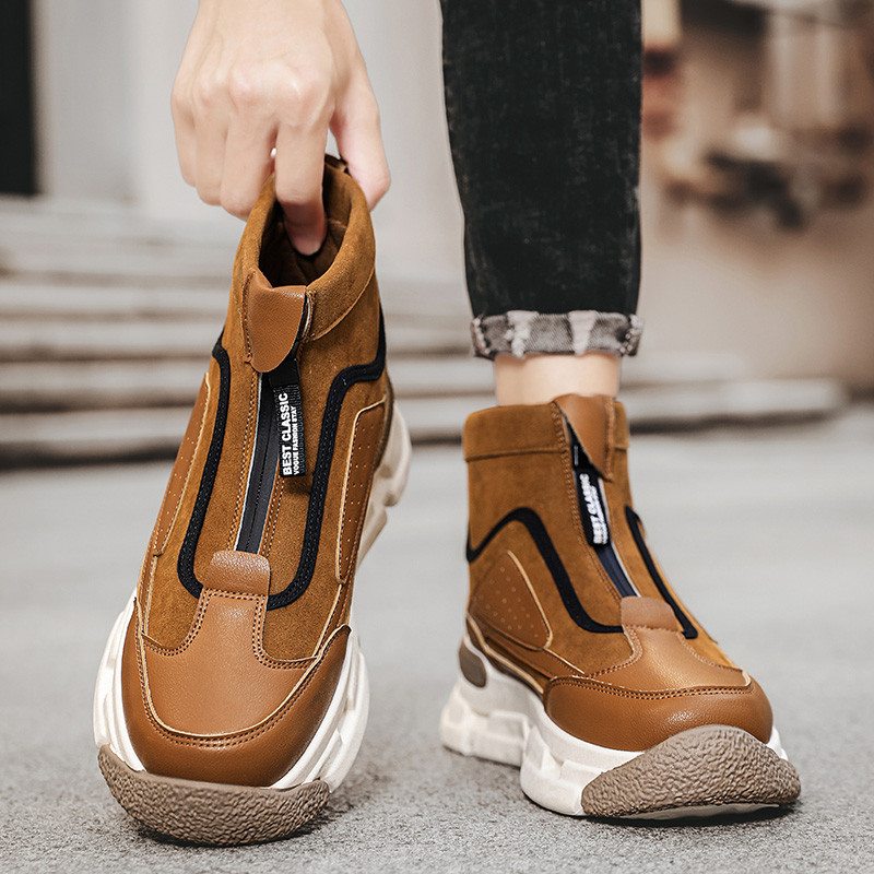 Rudenį ir žiemą patogūs aukšti vyriški laisvalaikio sportiniai batai 2023 m. Nauji madingi, universalūs vyriški batai, gražūs storapadžiai batai