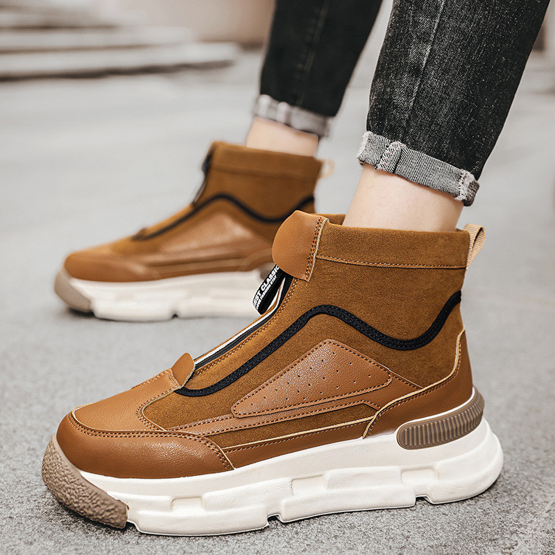 Rudenį ir žiemą patogūs aukšti vyriški laisvalaikio sportiniai batai 2023 m. Nauji madingi, universalūs vyriški batai, gražūs storapadžiai batai