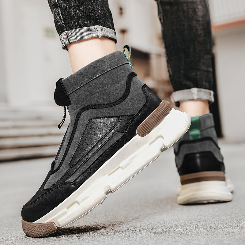 Rudenį ir žiemą patogūs aukšti vyriški laisvalaikio sportiniai batai 2023 m. Nauji madingi, universalūs vyriški batai, gražūs storapadžiai batai