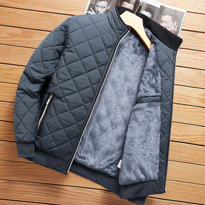 DIMUSI Winter Bomber Jacket Ανδρικά Μόδα Διαμάντι Μοτίβο Fleece σακάκι Casual Outwear Ανδρικά θερμικά ζεστά παλτό Επώνυμα ρούχα