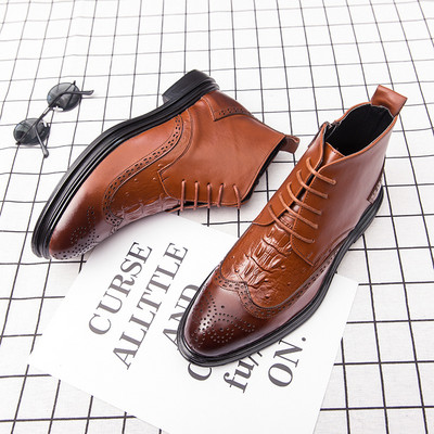 Äri Chelsea Saapad Meeste Talvised Poolsaapad Meeste Nahast Tõmblukuga Külg Paks Kunstkarusnahast Lumesaapad Meeste Talvekleit Kingad