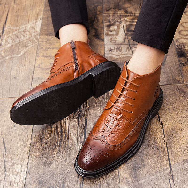 Verslo Chelsea Batai Vyriški Žieminiai Aulinukai Vyriški Odiniai Užtrauktukai Šoniniai Stori Dirbtiniai Kailiai Sniego Batai Vyriški Žieminiai Batai Suknele