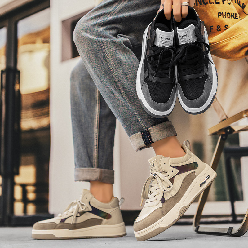 Jesenné a zimné módne a pohodlné pánske ležérne topánky, nové všestranné ploché tenisky so šnurovaním, plytké ležérne športové topánky
