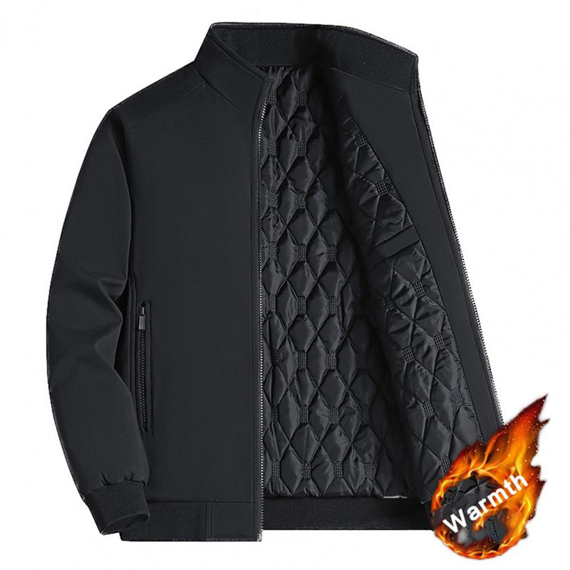 Trendy pánske biznis bundy, voľné super mäkké chladuvzdorné zipsové vrchné oblečenie, jeseň a zima, pánska bunda, streetwear