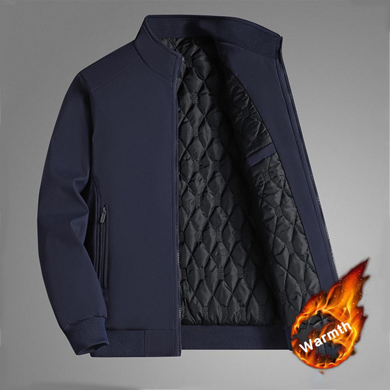 Trendy pánske biznis bundy, voľné super mäkké chladuvzdorné zipsové vrchné oblečenie, jeseň a zima, pánska bunda, streetwear