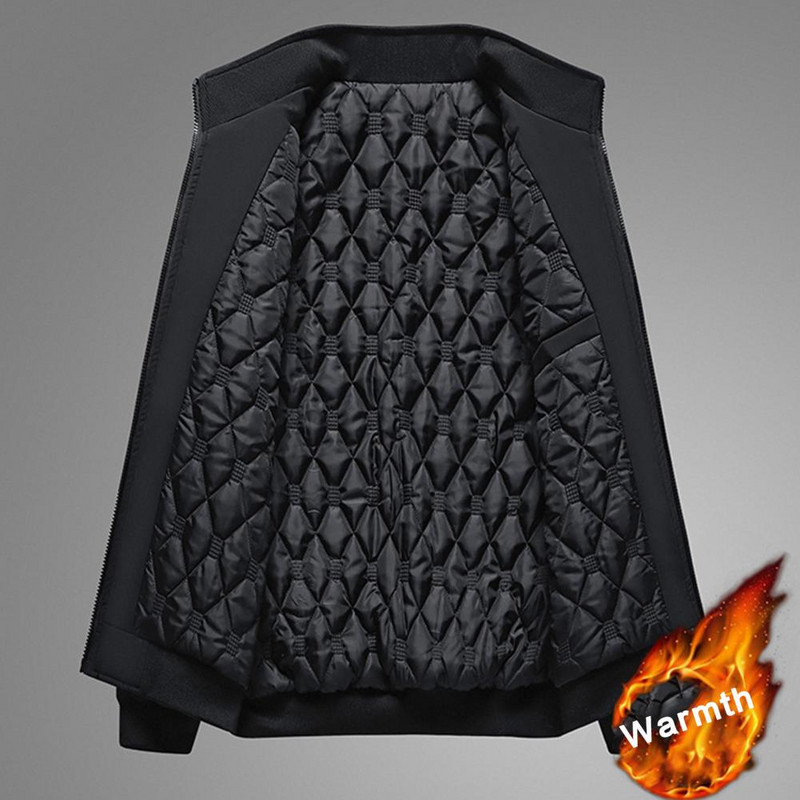 Trendy pánske biznis bundy, voľné super mäkké chladuvzdorné zipsové vrchné oblečenie, jeseň a zima, pánska bunda, streetwear