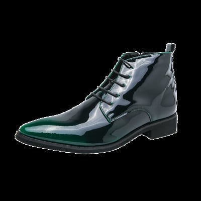 Cizme chelsea de lux Pantofi din piele strălucitoare pentru bărbați Pantofi cu vârf ascuțit Pantofi rochii pentru bărbați Cizme scurte roșii violet