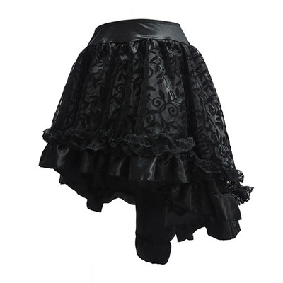 S-6XL Steampunk Gotic Coadă de rândunică Fusta Femei Mini Dantela Volană Costum Tiv Înalt Jos Tinuta de Dans Victorian pentru Fete Plus Size