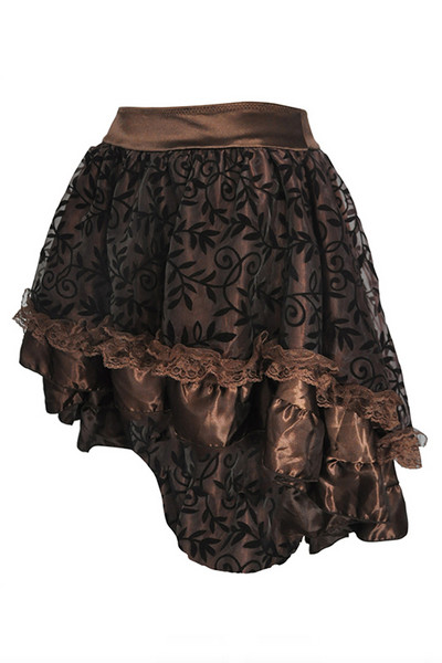 S-6XL Steampunk Gotic Coadă de rândunică Fusta Femei Mini Dantela Volană Costum Tiv Înalt Jos Tinuta de Dans Victorian pentru Fete Plus Size