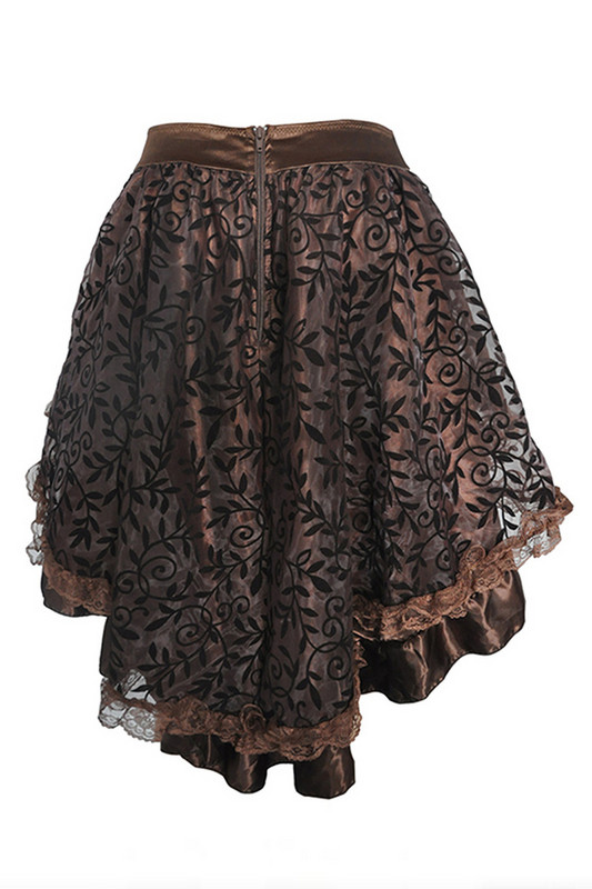 S-6XL Steampunk Gotic Coadă de rândunică Fusta Femei Mini Dantela Volană Costum Tiv Înalt Jos Tinuta de Dans Victorian pentru Fete Plus Size