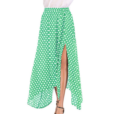 Fusta maxi cu buline de vară pentru femei cu fantă laterală tiv asimetric Fuste lungi retro pentru femei cu talie înaltă faldas mujer moda