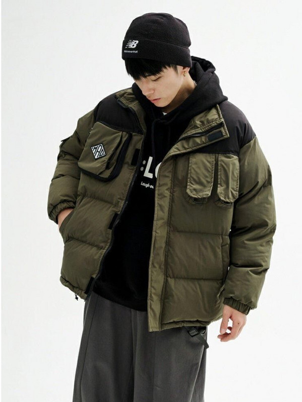 Ανδρικά συνονθύλευμα χειμωνιάτικα παρκά 2023 Βαμβακερά χοντρά μπουφάν Cargo Parkas Μόδα Ζεστά παλτό με φερμουάρ Μόδα Harajuku Εξωτερικά ενδύματα