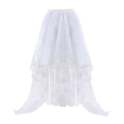 Γυναικείες ασύμμετρες μακριές φούστα από τούλι Μόδα γάμου Σέξι ακανόνιστες φλοράλ φούστες Μαύρο/Άσπρο/Μαύρο κόκκινο σε συν μέγεθος