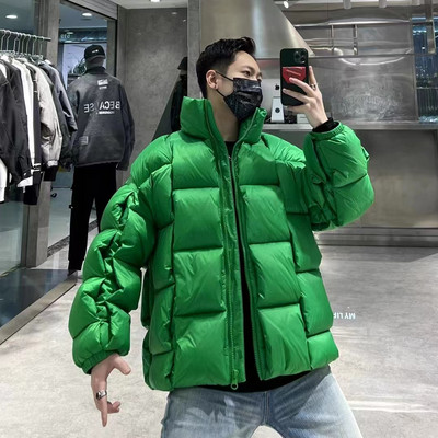 Žieminiai vyriški medvilnine paminkštinta striukė Laisvi, tvirti šilti paltai ilgomis rankovėmis, kryžminėmis, stovinčiomis apykakle, stora parkas vyrams