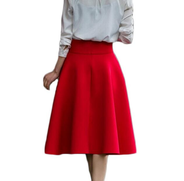 S-5XL Plus Size Sukňa s vysokým pásom, dámske nohavice po kolená, skladaná dlhá sukňa, Saia faldas mujer