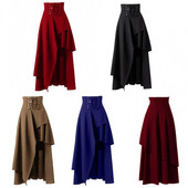 Ženska srednjovjekovna renesansna gotička steampunk kosplay vikinška gusarska nošnja Noć vještica, karnevalska vintage dotjerana dotjerana maksi suknja