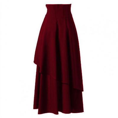 Ženska srednjovjekovna renesansna gotička steampunk kosplay vikinška gusarska nošnja Noć vještica, karnevalska vintage dotjerana dotjerana maksi suknja