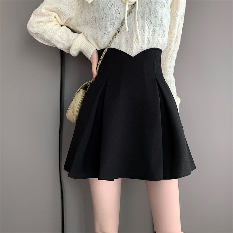 Nosiva plisirana suknja od 100 kg Ženska ljetna 2023. kratka suknja s visokim strukom, crna suknja na bokove, velika veličina