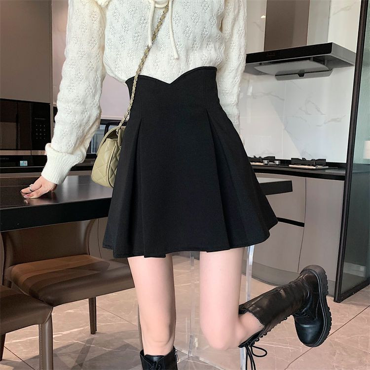 Nosiva plisirana suknja od 100 kg Ženska ljetna 2023. kratka suknja s visokim strukom, crna suknja na bokove, velika veličina