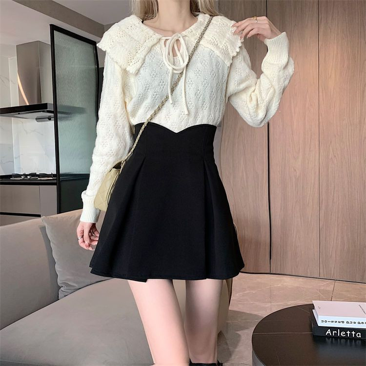 Nosiva plisirana suknja od 100 kg Ženska ljetna 2023. kratka suknja s visokim strukom, crna suknja na bokove, velika veličina