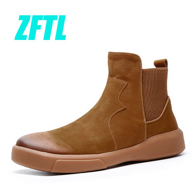 ZFTL Nauji vyriški aulinukai odos vyriški Chelsea batai rudi Trend įrankiai batai rudeniniai žieminiai užsegami vyriški Basic batai 2023 m.