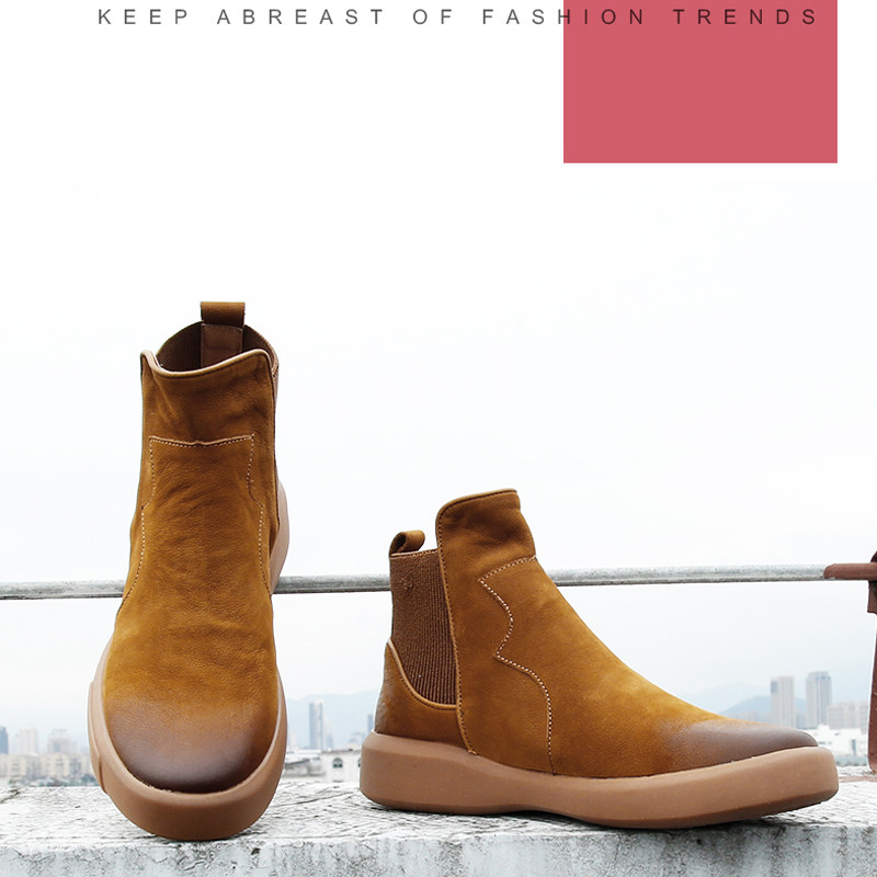 ZFTL Nauji vyriški aulinukai odos vyriški Chelsea batai rudi Trend įrankiai batai rudeniniai žieminiai užsegami vyriški Basic batai 2023 m.