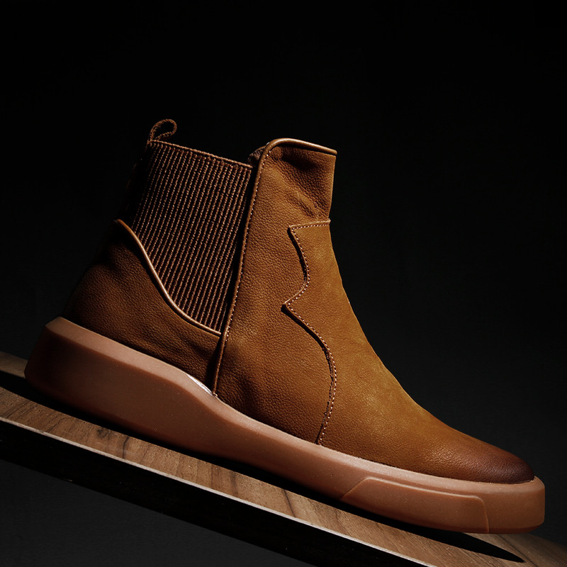 ZFTL Nauji vyriški aulinukai odos vyriški Chelsea batai rudi Trend įrankiai batai rudeniniai žieminiai užsegami vyriški Basic batai 2023 m.