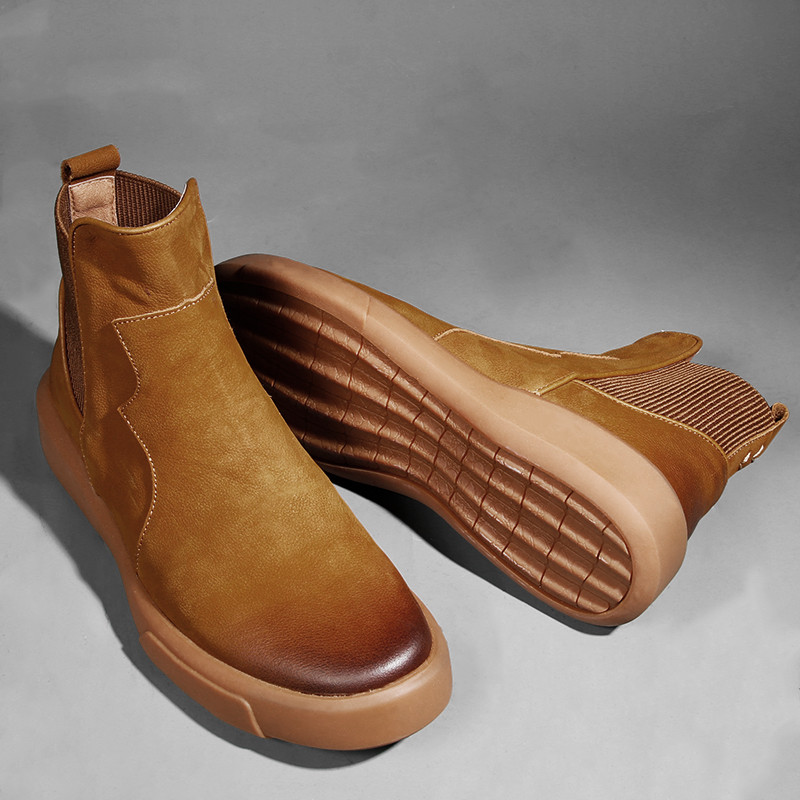 ZFTL Nauji vyriški aulinukai odos vyriški Chelsea batai rudi Trend įrankiai batai rudeniniai žieminiai užsegami vyriški Basic batai 2023 m.