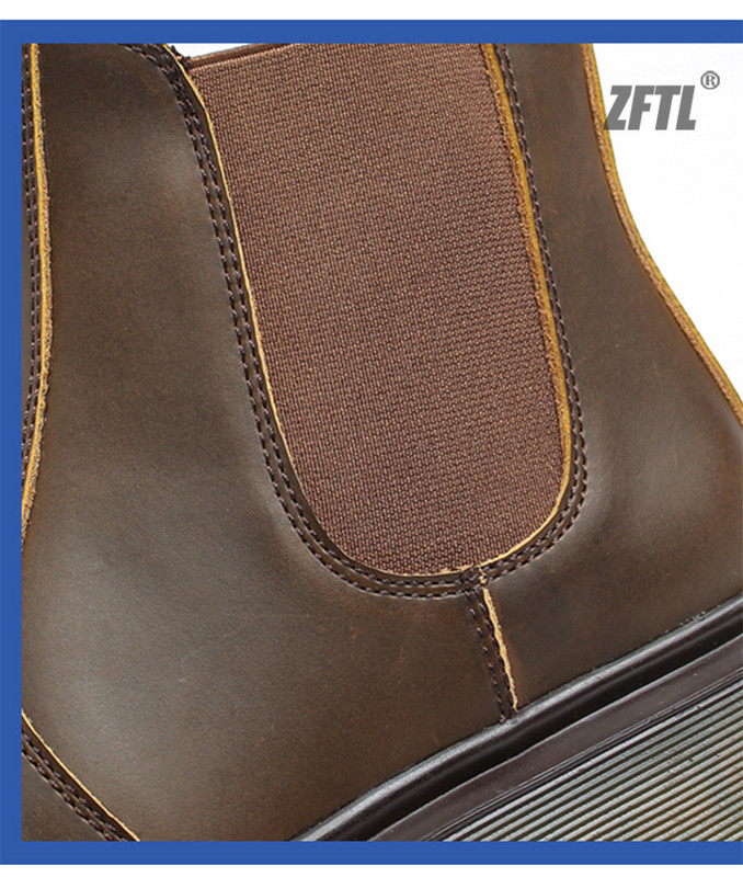 ZFTL muške Chelsea čizme Muške gležnjače Crazy Horse Skin Basic Boots Ležerne natikače Knight čizme Britanske retro okrugle čizme Bots