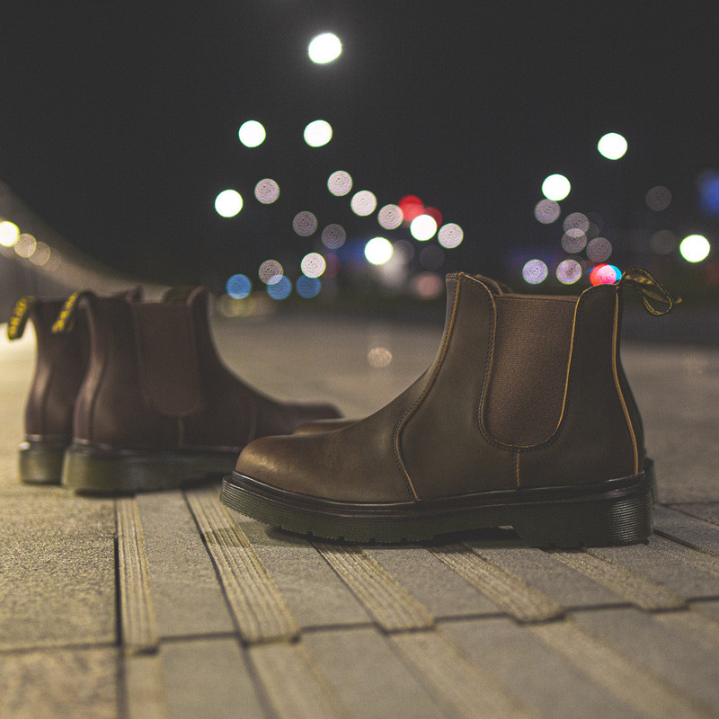 ZFTL muške Chelsea čizme Muške gležnjače Crazy Horse Skin Basic Boots Ležerne natikače Knight čizme Britanske retro okrugle čizme Bots