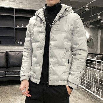 Мъжки паркове Windbreaker Thicken Warm Coat Мъжко зимно яке с качулка Едноцветно парка Палто Мъжко модно улично палто 5XL