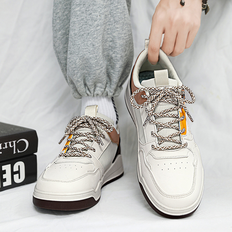 Pánske ležérne tenisky Four Seasons, pohodlné, priedušné a módne pánske športové topánky, klasické biele topánky v kórejskom štýle