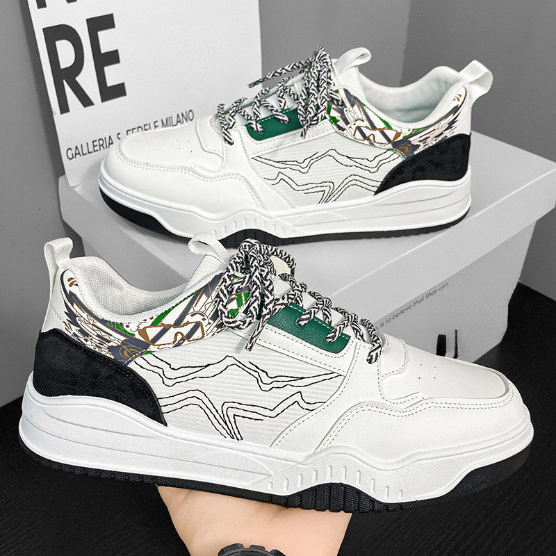 Pánske ležérne tenisky Four Seasons, pohodlné, priedušné a módne pánske športové topánky, klasické biele topánky v kórejskom štýle