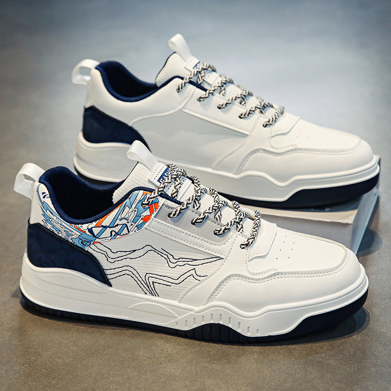 Pánske ležérne tenisky Four Seasons, pohodlné, priedušné a módne pánske športové topánky, klasické biele topánky v kórejskom štýle