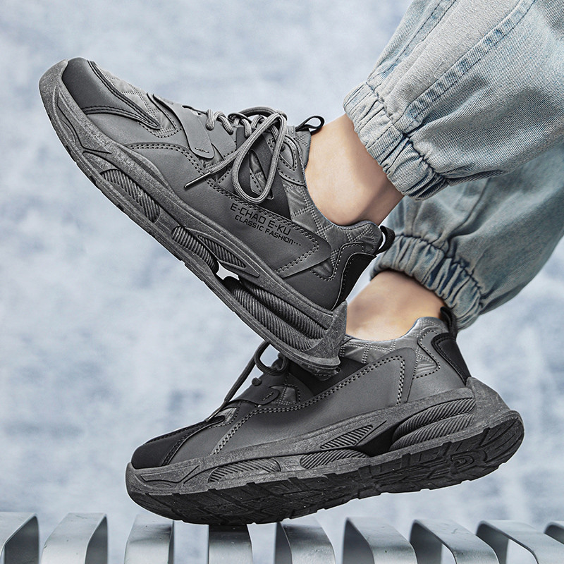 Pantofi de sport ocazional pentru bărbați, la modă de toamnă, pantofi ocazionali, clasici, din material PU, versatil, pantofi de bărbați cu talpă groasă.