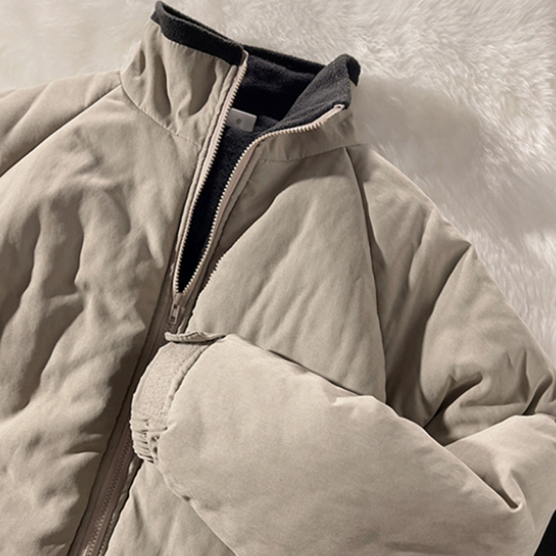 Μπουφάν Japan Standing γιακά με επένδυση Vintage Ανδρικά βελούδινα πάρκα Cityboy American Retro Χονγκ Κονγκ Χειμερινό παλτό Cargo