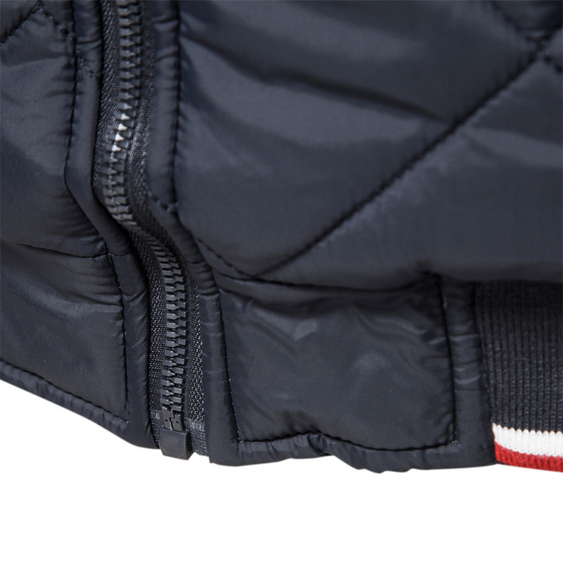 Muška visokokvalitetna pamučna jakna Muška pamučna jakna sa samostojećim ovratnikom i patentnim zatvaračem Jednobojna ležerna puhasta jakna Muška bejzbol jakna 5XL