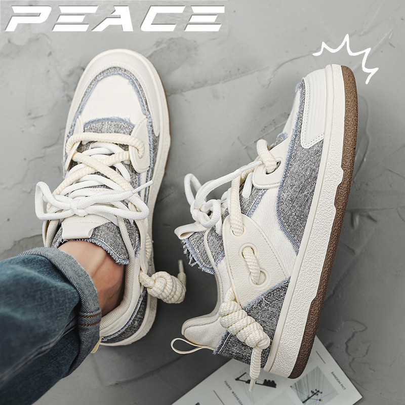 Kórejská verzia trendovej pánskej obuvi, nová ležérna obuv, pánska vulkanizovaná obuv, pánska obuv na šitie patchworku, športová obuv