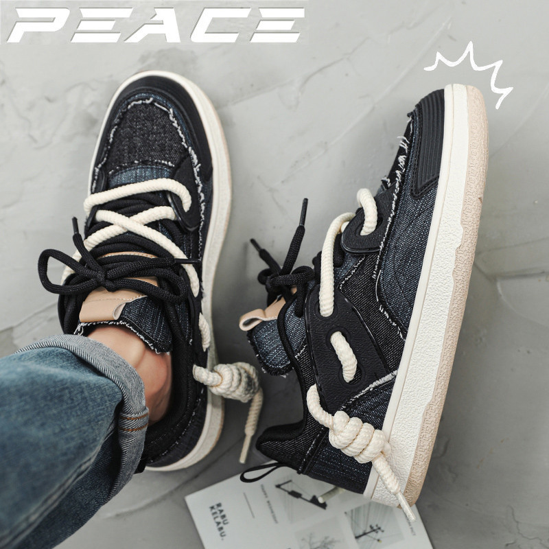 Kórejská verzia trendovej pánskej obuvi, nová ležérna obuv, pánska vulkanizovaná obuv, pánska obuv na šitie patchworku, športová obuv